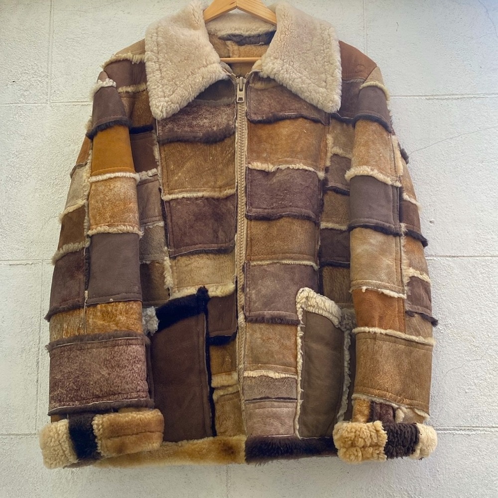 Incredible Mirabel Patchwork Shearling Leather Coat Men’s Size 38 EUC Very Rare